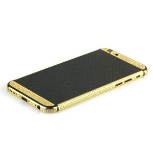 iPhone 6  plus 24k gold housing Black Carbon Fiber diamond