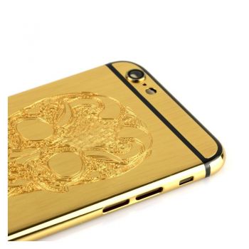 24k brush gold iPhone 6 housing with skull design