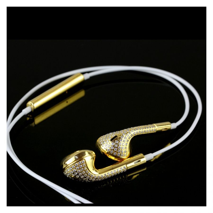 iphone 7 gold&diamond headphones luxury headset