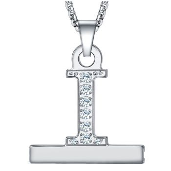 Callancity 2in1 Zircon Alphabet Letter A-Z Necklace Pendant Watch Connector Adapter Stainless Steel Box Chain Compatible for Watch Series 5/4/3/2/1