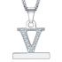 2 in 1 Zircon Letter A-Z Necklace Pendant Watch Connector Adapter Stainless Steel Chain Compatible for 38mm 40mm 42mm 44mm Smart Watch Series 5/4/3/2/1