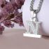 2 in 1 Zircon Alphabet F Letter A-Z Necklace Pendant Watch Connector Adapter Stainless Steel Box Chain Compatible for Smart Watch Series 5/4/3/2/1 38mm/40mm