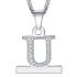 2 in 1 Zircon Letter A-Z Necklace Pendant Watch Connector Adapter Stainless Steel Chain Compatible for 38mm 40mm 42mm 44mm Smart Watch Series 5/4/3/2/1