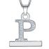  2in1 Zircon Alphabet Letter A-Z Necklace Pendant Watch Connector Adapter Stainless Steel Box Chain Compatible for Watch Series 5/4/3/2/1 