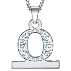 2in1 Zircon Alphabet Letter A-Z Necklace Pendant Watch Connector Adapter Stainless Steel Chain With Diamond Compatible For Watch Series 5/4/3/2/1 