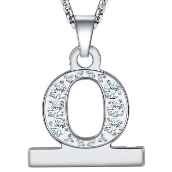 2in1 Zircon Alphabet Letter A-Z Necklace Pendant Watch Connector Adapter Stainless Steel Chain With Diamond Compatible For Watch Series 5/4/3/2/1 Free Nickel