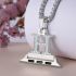 Callancity 2in1 Zircon Alphabet Letter A-Z Necklace Pendant Watch Connector Adapter Stainless Steel Box Chain Compatible for Watch Series 5/4/3/2/1  