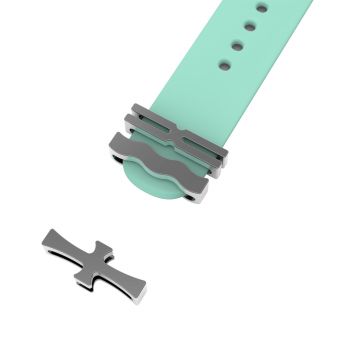 Unique Cross design Ring Loops For Watch Band Strap  Adornment For Smart Watch Rubber Sport Band Charm