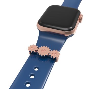 Unique Gearwheel Design Decorative Rings Loop Valentine's Day Gift For Boyfriend Compatible For Smart Watch Silicone Strap Band Series Se/6/5/4/3