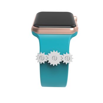Gear Ring Loops For Watch Band Strap Adornment For Smart Watch Rubber Sport Band Charm