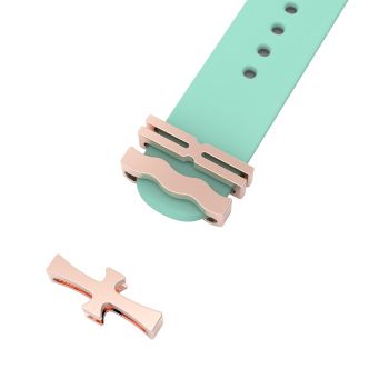 Cross Design Smart Watch Rubber Sport Band Adornment Decorative Ring Loops For Iwatch Strap Charm