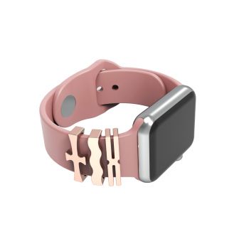 Cross Design Smart Watch Rubber Sport Band Adornment Decorative Ring Loops For Iwatch Strap Charm 