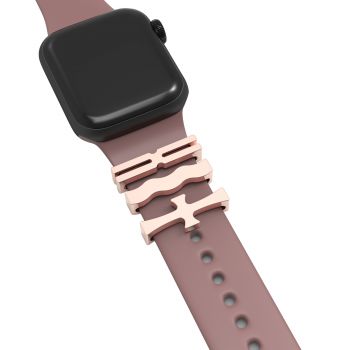 Watch Band Metal Decorative Ring Loops Accessories Valentine's Day Gift 3pcs/set For Smart Watch Silicone Band Strap 38mm 40mm 42mm 44mm