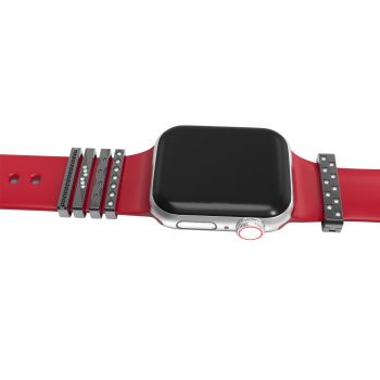  Stainless Steel Dcorative Ring 4 pcs/set of Jewelry Strap Accessories Valentine's Day Gift for Smart Watch Strap Series Se 6 5 4 3 