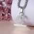 2in1 Zircon Alphabet Letter C Necklace Pendant Watch Connector Adapter Stainless Steel Box Chain Compatible for Watch Series 5/4/3/2/1 38mm/40mm