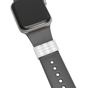 Metal Decorative Rings Loops For Watch Band Ornament Sparkling Silicone Strap Compatible For Smart Watch38mm 40mm 42mm 44mm