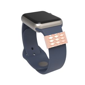 Metal Decorative Rings Loops For Watch Band Ornament Sparkling Silicone Strap Compatible For Smart Watch38mm 40mm 42mm 44mm