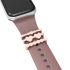 Metal Decorative Rings Charms Sparkling Silicone Strap Loops Compatible for Apple Watch Band