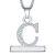  Callancity 2in1 Zircon Alphabet Letter A-Z Necklace Pendant Watch Connector Adapter Stainless Steel Box Chain Compatible for Watch Series 5/4/3/2/1  