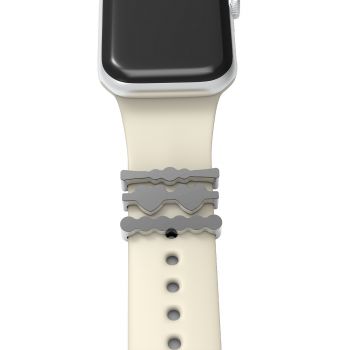 Heart-shaped Ring Loops For Couple Watch Band Strap Charm Adornment For Smart Watch Sport Rubber Band