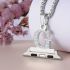 Zircon Alphabet Letter A-Z Necklace Pendant Watch Connector Adapter Stainless Steel Box Chain Compatible for Watch Series 5/4/3/2/1,38mm,40mm,42mm,44mm