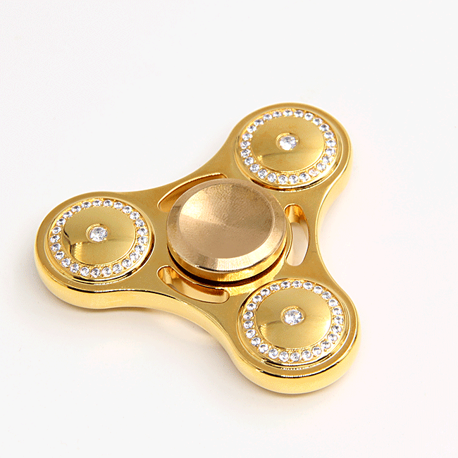 Gold Fidget Spinner With Diamonds