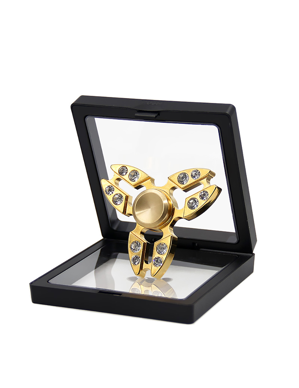 Gold Fidget Spinner With Diamonds